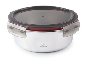 Hovedbilde Mikrob&oslash;lgesikker rund matboks i st&aring;l fra LACOR, 690ml