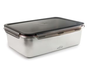 Hovedbilde Mikrob&oslash;lgesikker matboks i st&aring;l m/tett lokk - 6600ml fra ...
