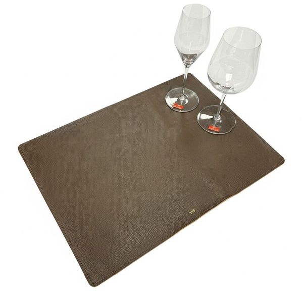 DUTCHDELUXES Spisebrikke i skinn, 48x33cm, Vintage Brun (1stk)